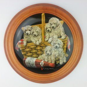 Sally Miller Poodle Picnic Litter Basket Plate